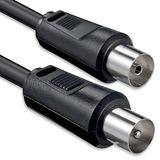 1aTTack.de SAT-antennekabel 2,5 meter 2x afgeschermde coaxiale stekker > coaxiale aansluiting coax zwart St-Ku 75db