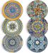Wan GmbH Set de 6 assiettes à salade colorées en porcelaine - Style bohème - Idéal pour les desserts et les entrées