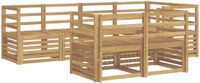 vidaXL - Bank loungeset - 6 zitplekken - Wit - Massief Acacia Hout