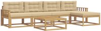 vidaXL - Bank loungeset - Polyester - Wit en Beige