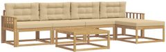vidaXL - Canapé d'angle - Polyester - Blanc et Beige