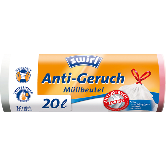 Swirl 215918 Afvalzakken - 20 Liter - Transparant - 50cm - 12 stuks