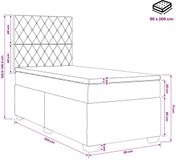 vidaXL Boxspringbed met matras Blauw 90 x 200 cm Fluweel
