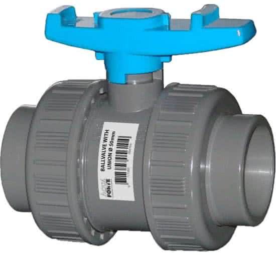 AquaForte Kogelkraan PVC dubbele wartel 75 mm