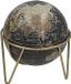 Gerimport Decoratie Wereldbol / globe - zwart - D17 x H20 cm - topografie