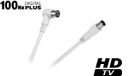 Cable Tech câble coaxial d'antenne 10 mètre blanc 100Hz HDTV incl. filtres en ferrite Convient pour TV-VIDÉO-SATELLITE-RADIO