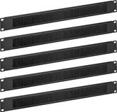 kwmobile 1u 19" kabelorganizer voor rackkast - Set van 5 - Met nylon borstelcover voor betere koelondersteuning - Kabelmanagement voor serverkast