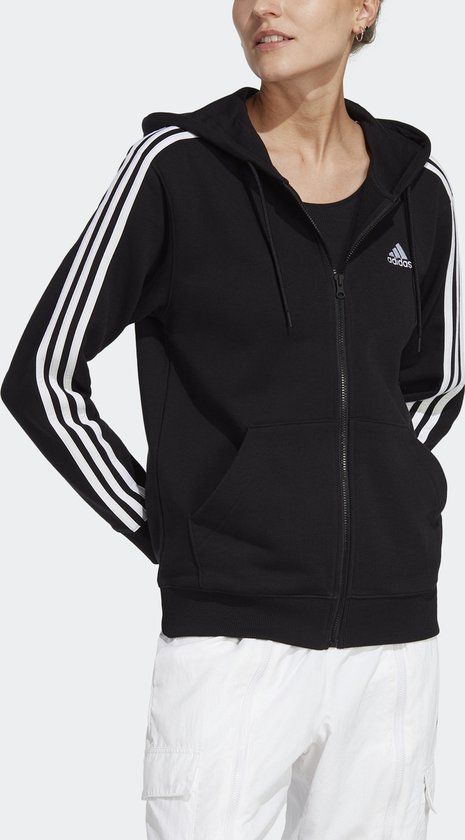 adidas Sportswear Essentials 3-Stripes French Terry Regular Ritshoodie - Dames - Zwart - XS