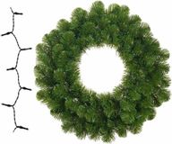 Krans groen 45 cm inclusief verlichting gekleurd