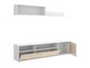 Meuble mural effet bois blanc, chêne clair 180x35h44 cm