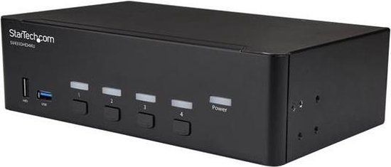 StarTech.com 4-poorts HDMI KVM switch - 4K 30Hz - Dual Display - Zwart