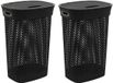 5Five Panier à linge avec couvercle Rotin - 2x - anthracite