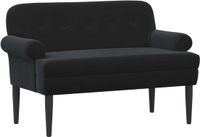 vidaXL Lovingseat met knoopge tuft Zwart 120 x 66 x 78 cm fluweel