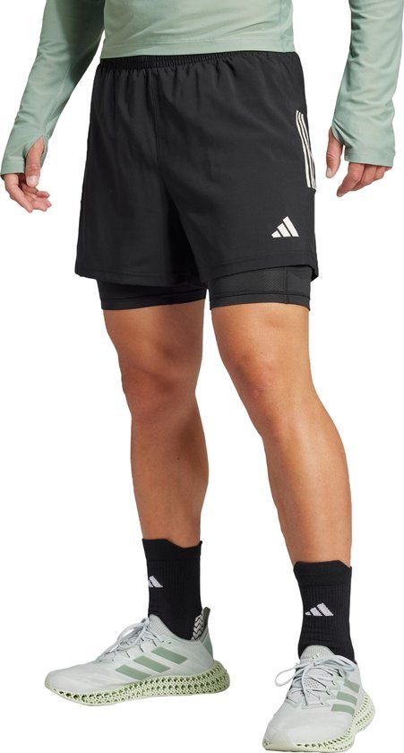 adidas Performance Own the Run CLIMACOOL 2-in-1 Short - Heren - Zwart - S