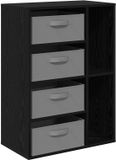 vidaXL Dressoir Zwart eiken 60 x 33,5 x 84 cm