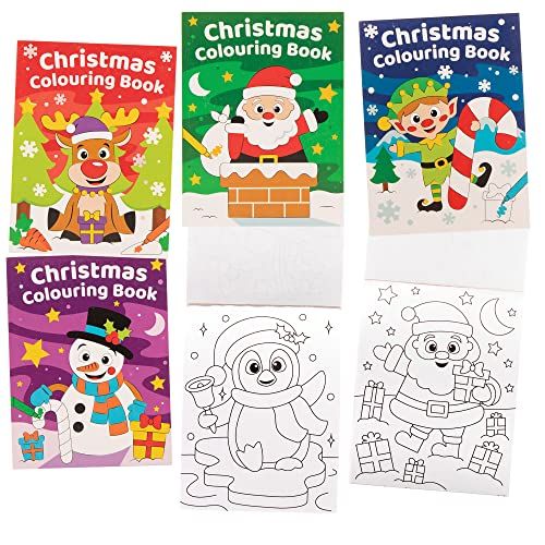 Baker Ross FC173 Kerstmis mini inkleur boekjes voor kinderen - Pak van 12