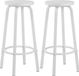 Happiq Tabourets de bar - Blanc - Sans dossier - Set de 2