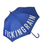 Fisura – Grote paraplu "F*cking rain" jeugdblauw. Automatische sterke winddichte paraplu met knop. Ergonomische handgreep. Afmetingen: diameter 106 cm.