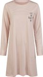 By Louise Essential Dames Nachthemd Lange Mouw Gestreept Roze - Maat M