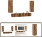 vidaXL Tv-wandkasten - 4-stuks - Bewerkt Hout - Oud Houtkleurig