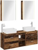 vidaXL Badkamermeubel Set Oud Hout Bewerkt Hout en Glas