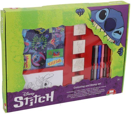 Stitch stempeldoos maxi 22-delig - Multicolor - Merkloos