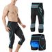 MEETWEE Fietsbroek 3/4 heren fietsbroek compressie fietsbroek heren elastisch ademend 3D spons zitkussen