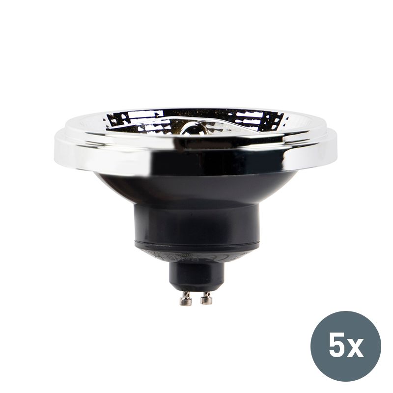 LUEDD Set van 5 LED lampen AR111 GU10 12W 3000K
