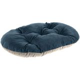 Ferplast Prince 65/6 Honden- en kattenbed, dubbelzijdig gewatteerd, zacht fluweel, wasbaar, 65 x 42 cm, blauw