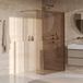 Brauer Oblivion - Inloopdouche - Brons Glas - 120 x 200 cm - met Zijwand 30 cm - incl. Glascoating - PVD Goud Geborsteld