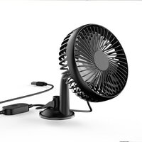 Merkloos Quintezz USB Ventilator met Zuignap - Zwart