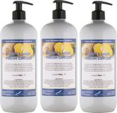 Claudius Cosmetics B.V. Body & Hair Fresh Ginger 1 liter - set van 3 stuks - met gratis pomp - 2 in 1 voor lichaam en haar.