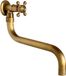 Famanu Robinet de lavabo - robinet d'eau froide mural - bec pivotant à 180° - laiton antique - raccord G1/2 modèle long