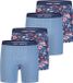 Happy Shorts Heren Boxershorts Met Lange Pijpen Boxer Briefs 4-Pack Hawaii Gebloemd/Blauw - Maat XXL