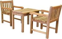 AVH-Collectie Ellen en Jaap kinderset teak bruin/terre 2 zitplekken vierkante tafel