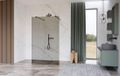 FortiFura Galeria Vrijstaande Inloopdouche - 100x200cm - Rookglas - antikalk - 8mm veiligheidsglas - wandsteunen - mat zwart