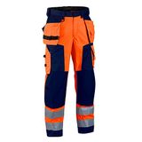 Blåkläder Werkbroek softshell High Vis 1567-2517 - High Vis Oranje/Marineblauw - D112
