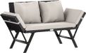 Casaria Polyrattan Tuinbank - Verstelbaar Incl. Kussens - Zwart
