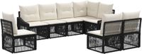 vidaXL Tuinbank - Set - 8 zitplekken - Zwart - Polyrattan