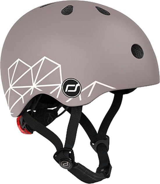Scoot and Ride Brown Lines XXS-S Kinderhelm - Bruin/Wit - 3+ jaar