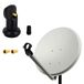 PremiumX Satellitenanlage, 80 cm Antenne, Aluminium, Single LNB, 2x F-Anschluss