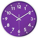 JENLYSTIME 30,5 cm 3D-nummer moderne wandklok, ronde heldere kleurrijke wijzerplaat, niet-tikkende stille kwarts batterij-aangedreven wandklokken, gemakkelijk af te lezen eenvoudige stijl decor klok