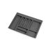 Emuca - Besteklade, keukenlade organizer, bestekbak 636x482mm, 8 vakken, 70cm module, plastic, antraciet grijs