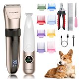 BarberBoss QR-9112 Dubbele tondeuse voor huisdierhaar, lichaamsverzorging en mini-precisietrimmer voor pootjes, gezicht en oren, waterdicht en oplaadbaar via USB