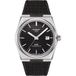 Tissot Mens PRX Powermatic 80 316L roestvrij stalen kast Automatische horloges, Zwart, Rubber, 12 (T1374071705100), Zwart, Modern