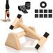 Hêtre Parallettes barres de pompes - 2 pièces - Avec tapis antidérapant et brassards - Calisthénie