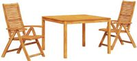vidaXL Bartafel Set 3-delig Bruin Massief Acacia Hout
