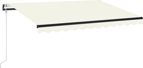 vidaXL Luifel automatisch met LED en windsensor 350x250 cm crèmekleur