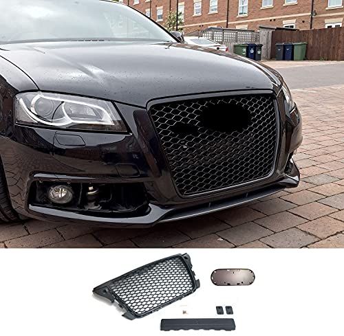 Compatibel Audi A3 8P radiatorgrill, honingraatgrill, frontgrill met embleemhouder PDC 08-13