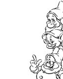 Disney Komar Disney muurschildering Snow White Dwarves kinderkamer, babykamer, decoratie, kunstdruk, 40x50cm, zonder lijst, WB055-40x50